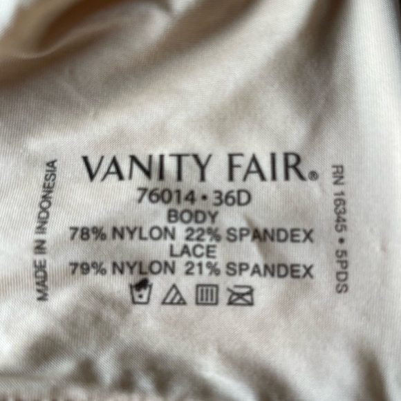 Vanity Fair Nude Lace Underwire Bra 36D - Picture 12 of 12